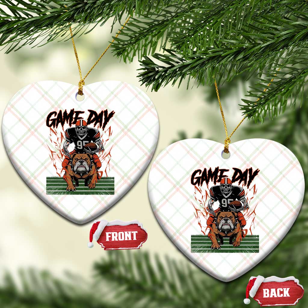 Funny Skeleton Playing Football Ceramic Ornament Game Day Gift TS12 Print Your Wear