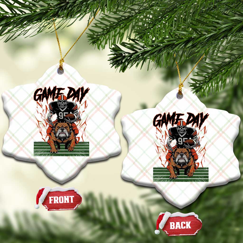 Funny Skeleton Playing Football Ceramic Ornament Game Day Gift TS12 Print Your Wear