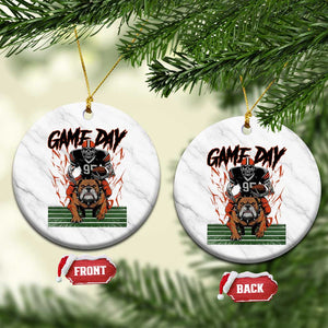 Funny Skeleton Playing Football Ceramic Ornament Game Day Gift TS12 1pc White Marble Print Your Wear