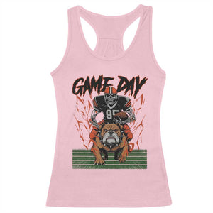 Funny Skeleton Playing Football Racerback Tank Top Game Day Gift TS12 Light Pink Print Your Wear