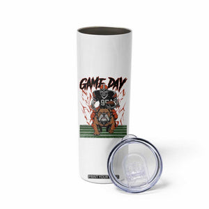Funny Skeleton Playing Football Skinny Tumbler Game Day Gift TS12 Print Your Wear