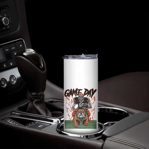 Funny Skeleton Playing Football Skinny Tumbler Game Day Gift TS12 Print Your Wear