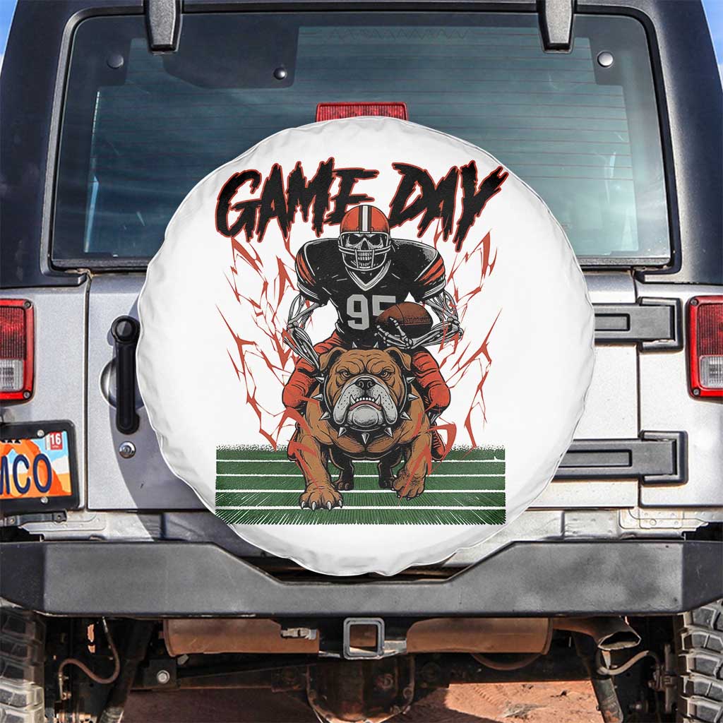 Funny Skeleton Playing Football Spare Tire Cover Game Day Gift TS12 No hole Black Print Your Wear