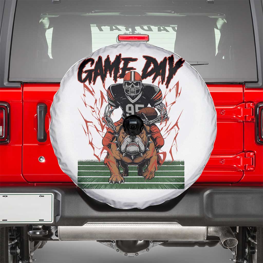 Funny Skeleton Playing Football Spare Tire Cover Game Day Gift TS12 Black Print Your Wear