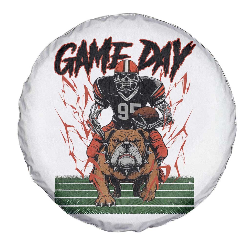 Funny Skeleton Playing Football Spare Tire Cover Game Day Gift TS12 Print Your Wear
