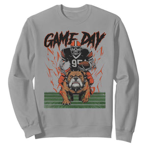 Funny Skeleton Playing Football Sweatshirt Game Day Gift TS12 Sport Gray Print Your Wear