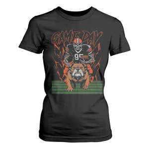 Funny Skeleton Playing Football T Shirt For Women Game Day Gift TS12 Black Print Your Wear