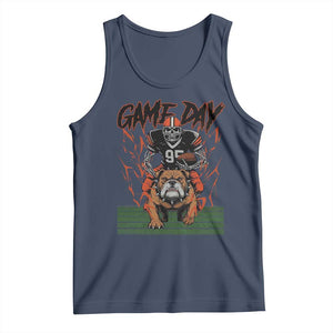 Funny Skeleton Playing Football Tank Top Game Day Gift TS12 Navy Print Your Wear