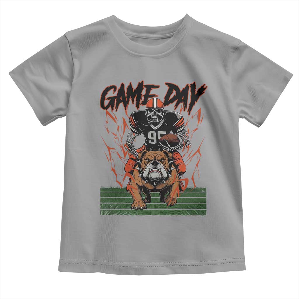 Funny Skeleton Playing Football Toddler T Shirt Game Day Gift TS12 Sport Gray Print Your Wear