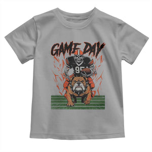 Funny Skeleton Playing Football Toddler T Shirt Game Day Gift TS12 Sport Gray Print Your Wear
