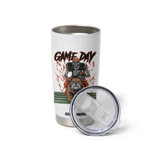 Funny Skeleton Playing Football Tumbler Cup Game Day Gift TS12 Print Your Wear