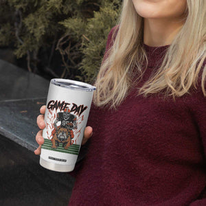 Funny Skeleton Playing Football Tumbler Cup Game Day Gift TS12 Print Your Wear