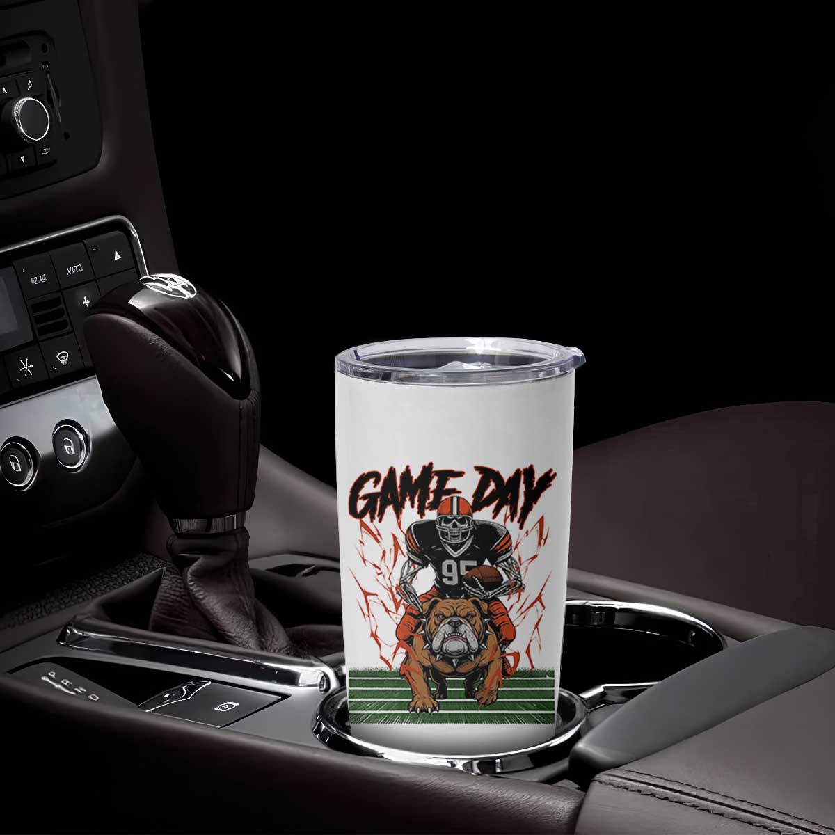 Funny Skeleton Playing Football Tumbler Cup Game Day Gift TS12 Print Your Wear