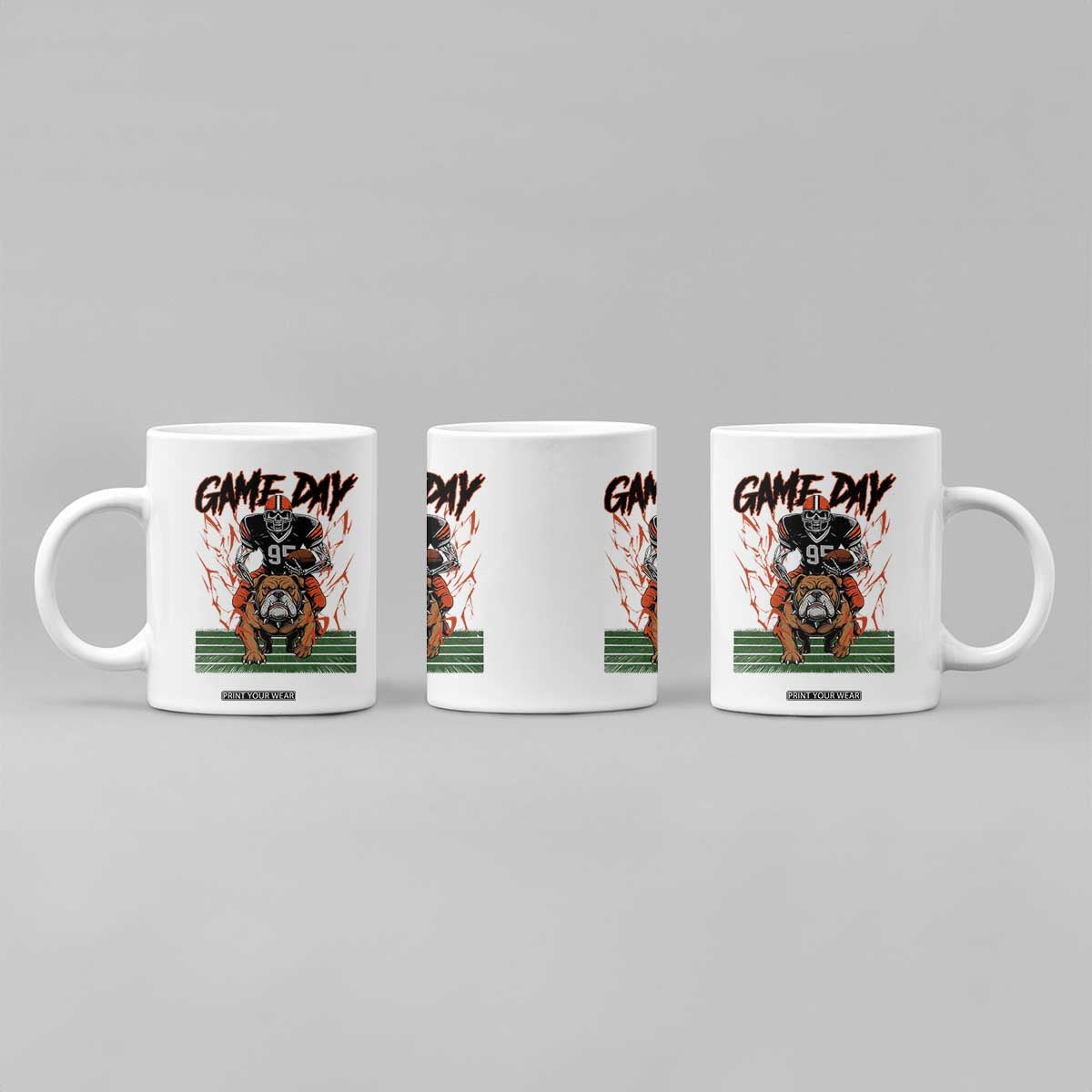 Funny Skeleton Playing Football Coffee Mug Game Day Gift TS12 Print Your Wear