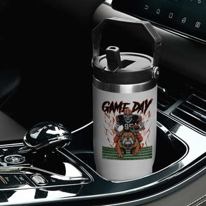 Funny Skeleton Playing Football Flip Straw Tumbler Game Day Gift TS12 Print Your Wear