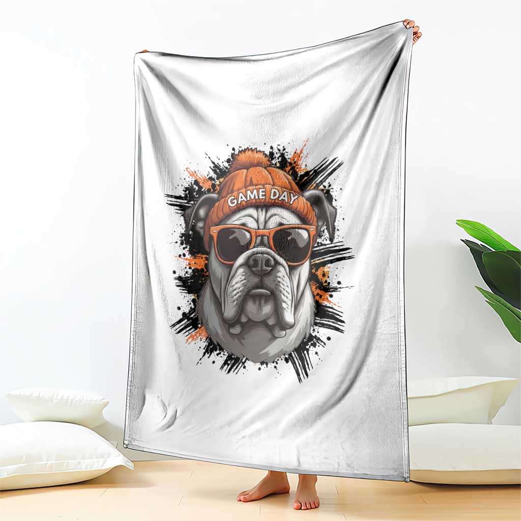 Bulldog Football Spirit Throw Blanket Game Day Dog Lover Gift TS12 Print Your Wear