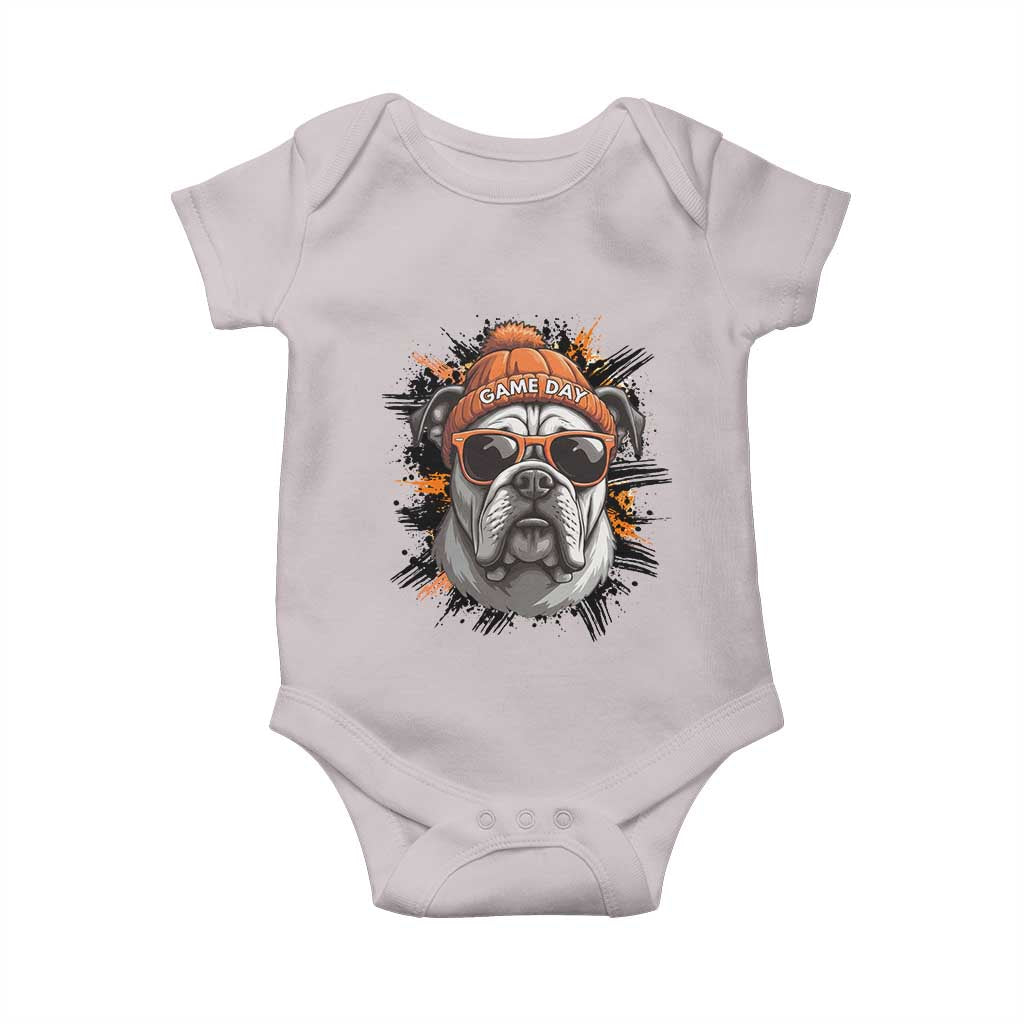 Bulldog Football Spirit Baby Onesie Game Day Dog Lover Gift TS12 Ice Gray Print Your Wear