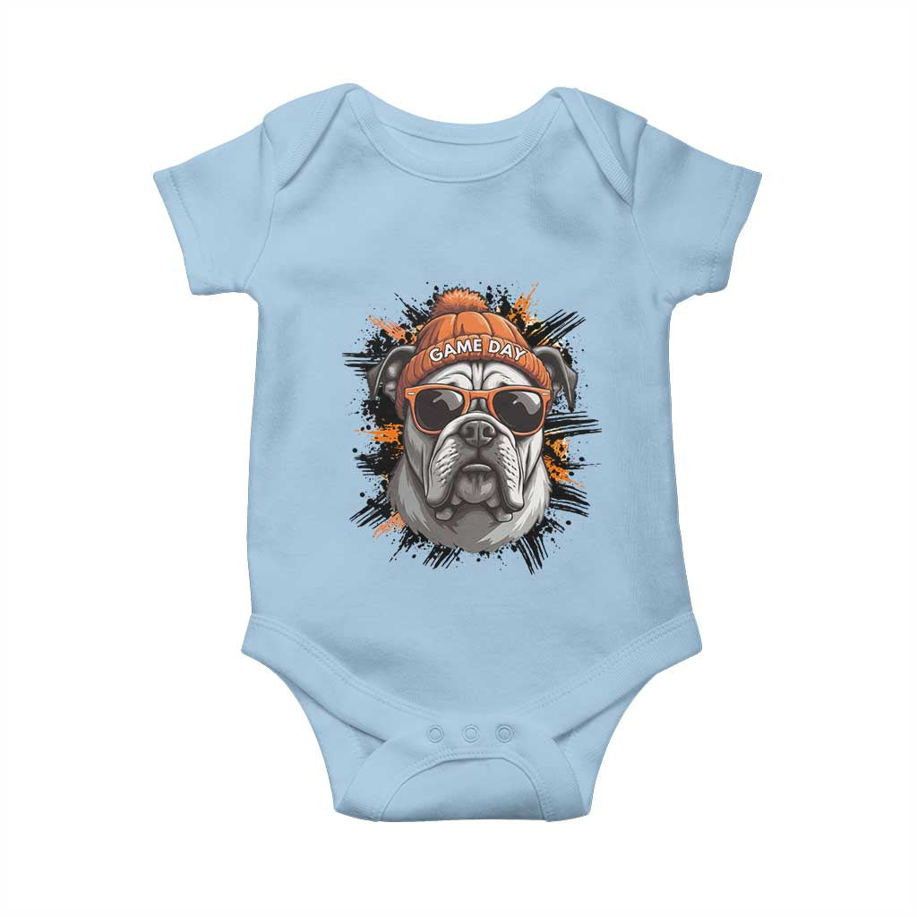 Bulldog Football Spirit Baby Onesie Game Day Dog Lover Gift TS12 Light Blue Print Your Wear