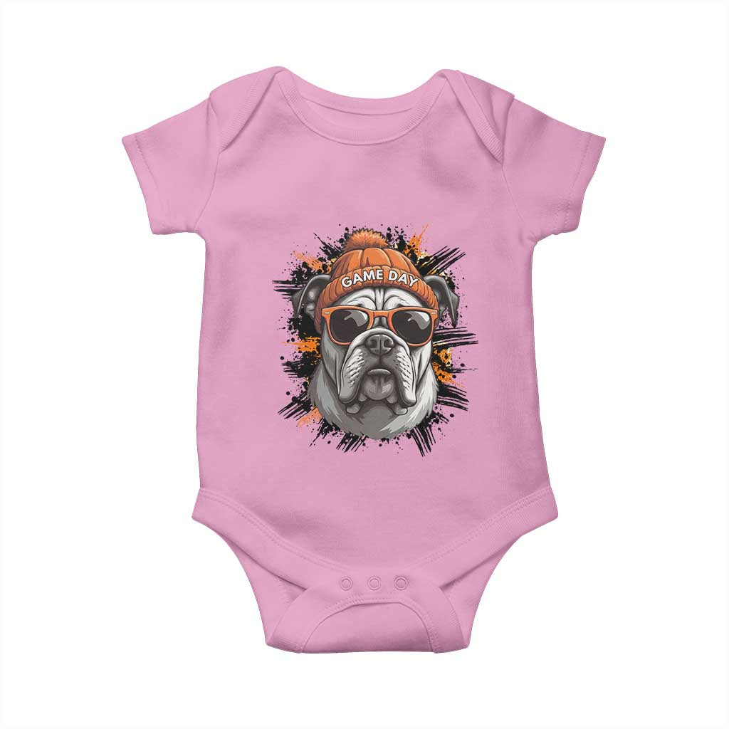 Bulldog Football Spirit Baby Onesie Game Day Dog Lover Gift TS12 Light Pink Print Your Wear