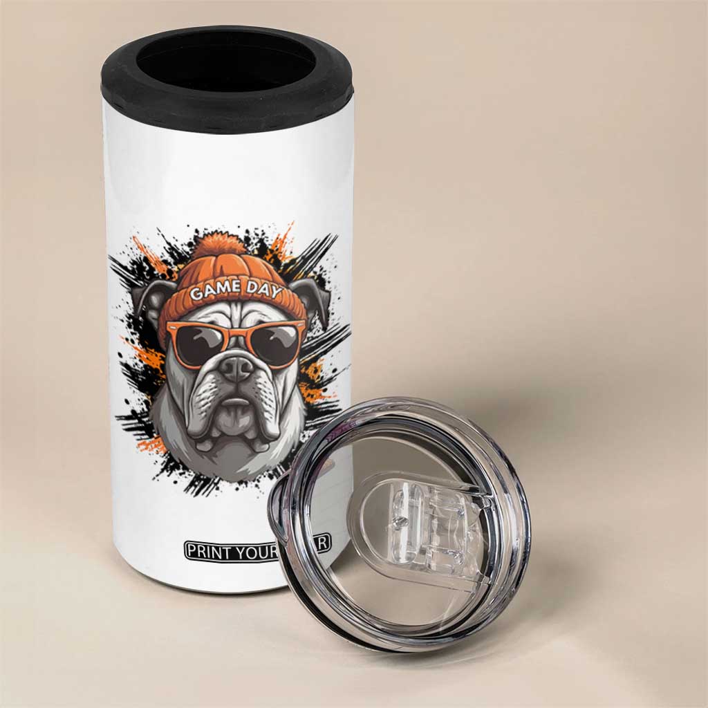 Bulldog Football Spirit 4 in 1 Can Cooler Tumbler Game Day Dog Lover Gift TS12 Print Your Wear