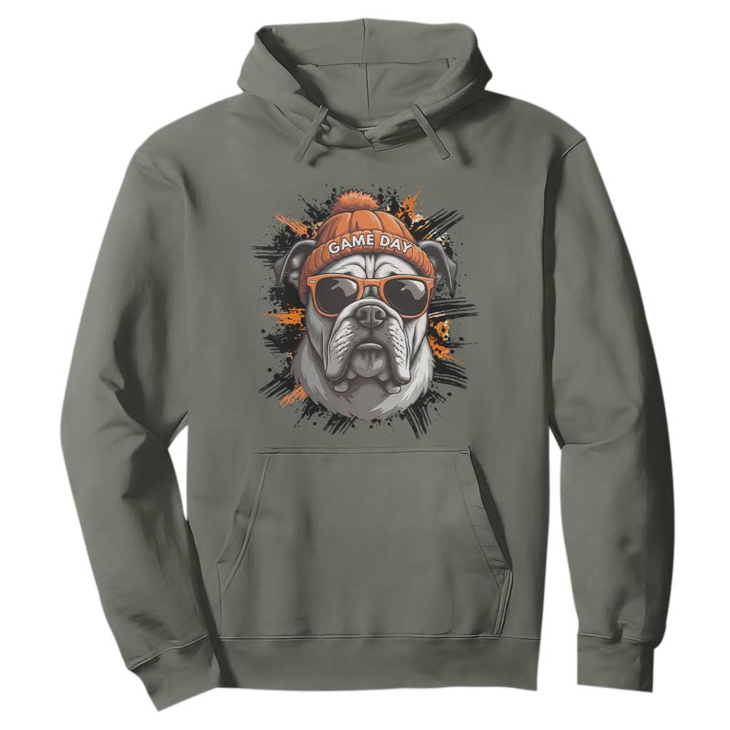 Bulldog Football Spirit Hoodie Game Day Dog Lover Gift TS12 Military Green Print Your Wear