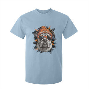 Bulldog Football Spirit T Shirt For Kid Game Day Dog Lover Gift TS12 Light Blue Print Your Wear