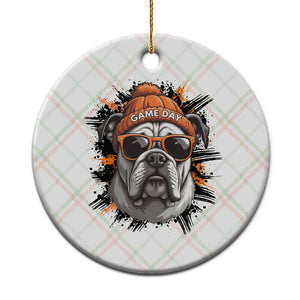 Bulldog Football Spirit Ceramic Ornament Game Day Dog Lover Gift TS12 1pc Christmas Plaid Print Your Wear