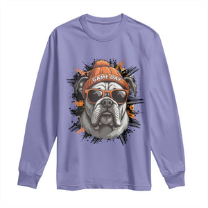 Bulldog Football Spirit Long Sleeve Shirt Game Day Dog Lover Gift TS12 Violet Print Your Wear