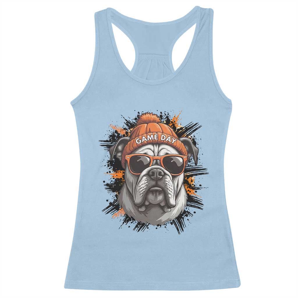 Bulldog Football Spirit Racerback Tank Top Game Day Dog Lover Gift TS12 Light Blue Print Your Wear