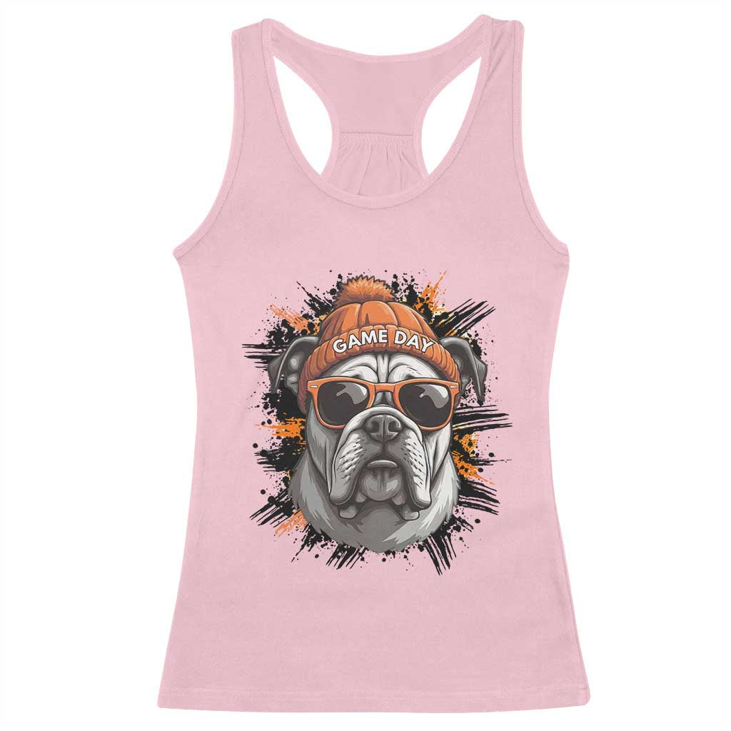 Bulldog Football Spirit Racerback Tank Top Game Day Dog Lover Gift TS12 Light Pink Print Your Wear