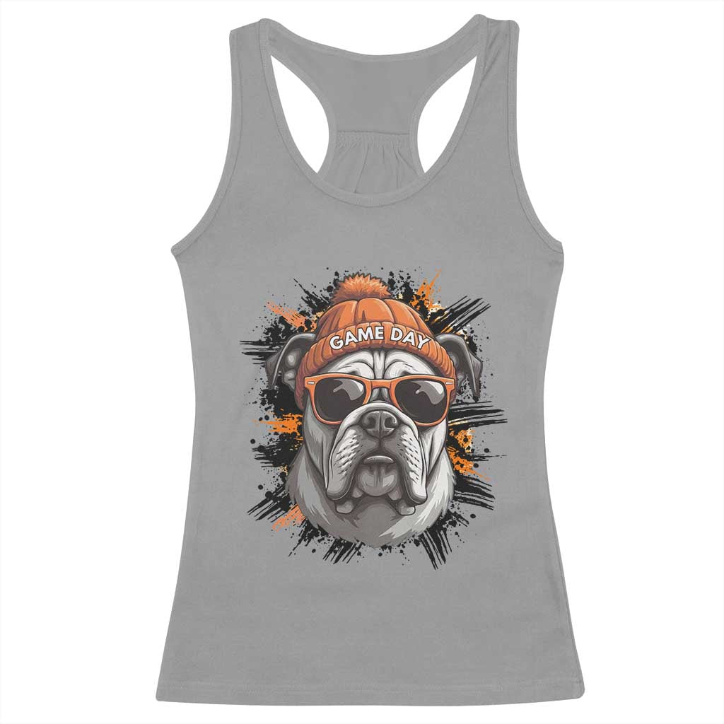 Bulldog Football Spirit Racerback Tank Top Game Day Dog Lover Gift TS12 Sport Gray Print Your Wear