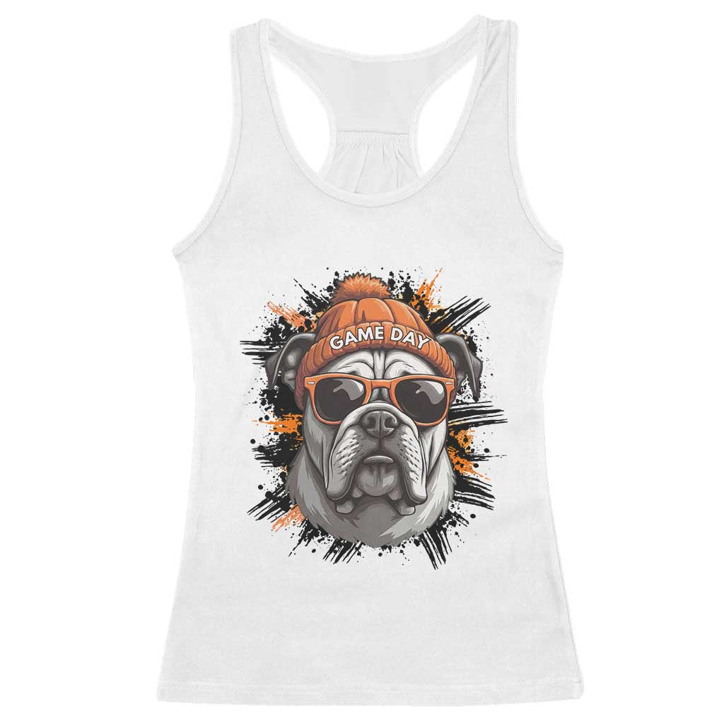 Bulldog Football Spirit Racerback Tank Top Game Day Dog Lover Gift TS12 White Print Your Wear