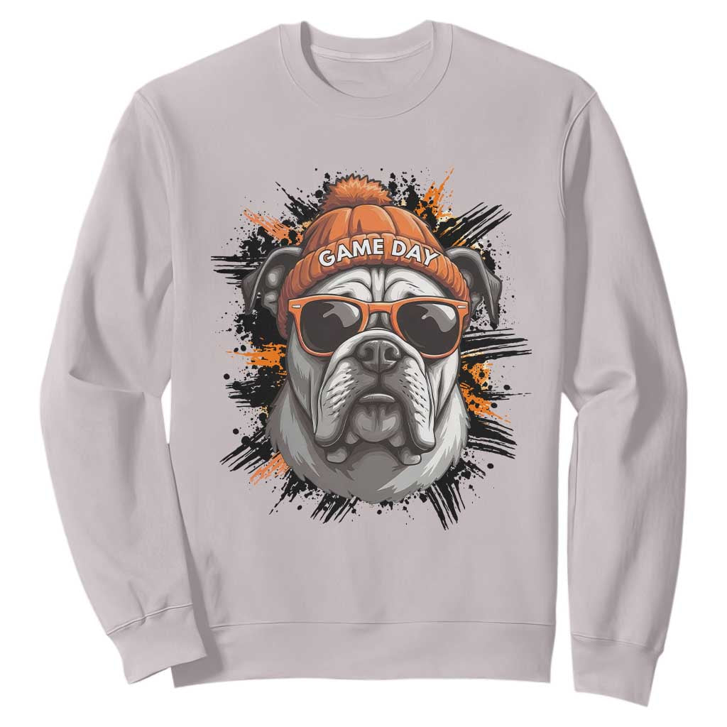 Bulldog Football Spirit Sweatshirt Game Day Dog Lover Gift TS12 Ice Gray Print Your Wear