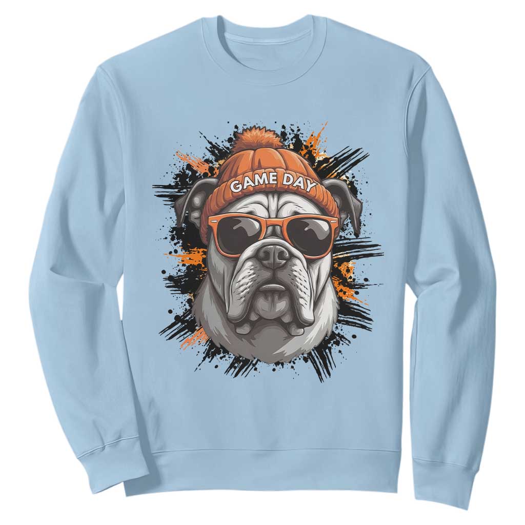 Bulldog Football Spirit Sweatshirt Game Day Dog Lover Gift TS12 Light Blue Print Your Wear