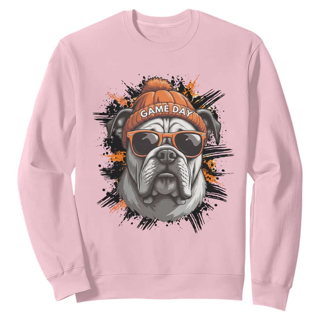 Bulldog Football Spirit Sweatshirt Game Day Dog Lover Gift TS12 Light Pink Print Your Wear