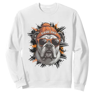 Bulldog Football Spirit Sweatshirt Game Day Dog Lover Gift TS12 White Print Your Wear