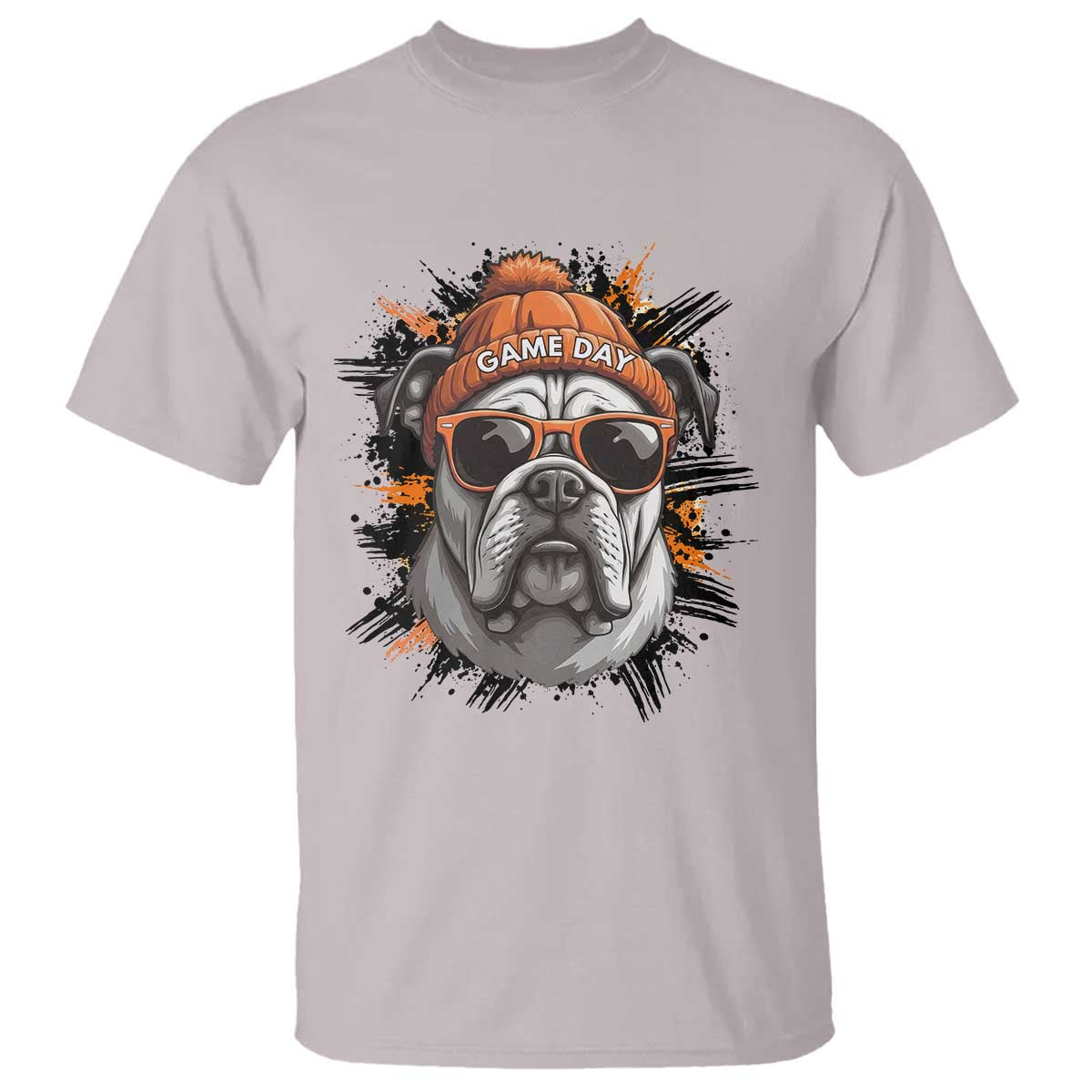Bulldog Football Spirit T Shirt Game Day Dog Lover Gift TS12 Ice Gray Print Your Wear
