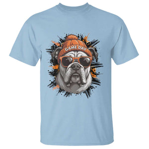 Bulldog Football Spirit T Shirt Game Day Dog Lover Gift TS12 Light Blue Print Your Wear