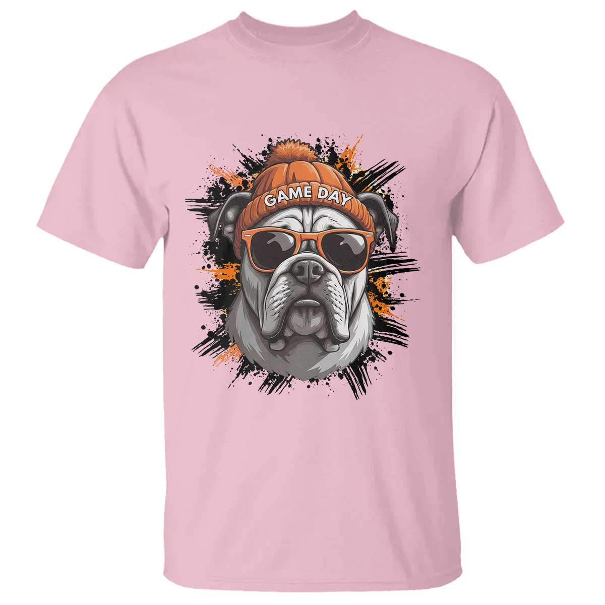 Bulldog Football Spirit T Shirt Game Day Dog Lover Gift TS12 Light Pink Print Your Wear