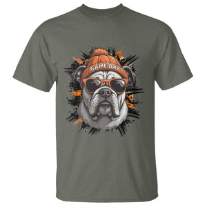 Bulldog Football Spirit T Shirt Game Day Dog Lover Gift TS12 Military Green Print Your Wear