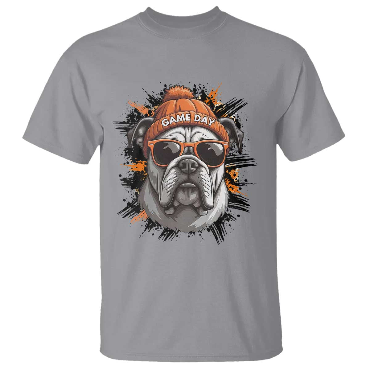 Bulldog Football Spirit T Shirt Game Day Dog Lover Gift TS12 Sport Gray Print Your Wear