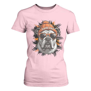Bulldog Football Spirit T Shirt For Women Game Day Dog Lover Gift TS12 Light Pink Print Your Wear