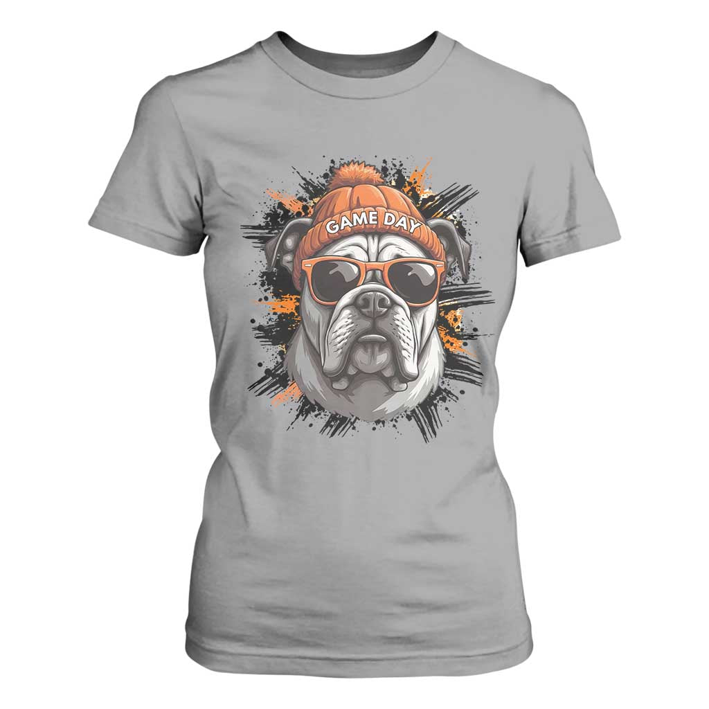 Bulldog Football Spirit T Shirt For Women Game Day Dog Lover Gift TS12 Sport Gray Print Your Wear