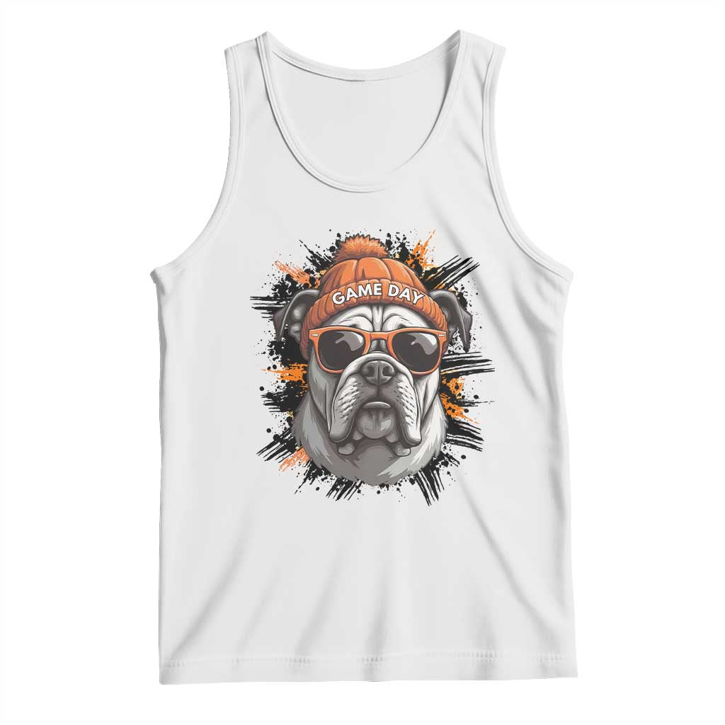 Bulldog Football Spirit Tank Top Game Day Dog Lover Gift TS12 White Print Your Wear