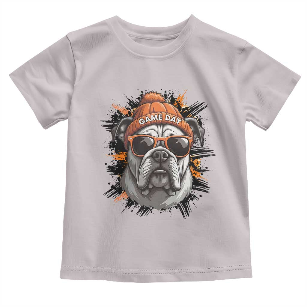 Bulldog Football Spirit Toddler T Shirt Game Day Dog Lover Gift TS12 Ice Gray Print Your Wear