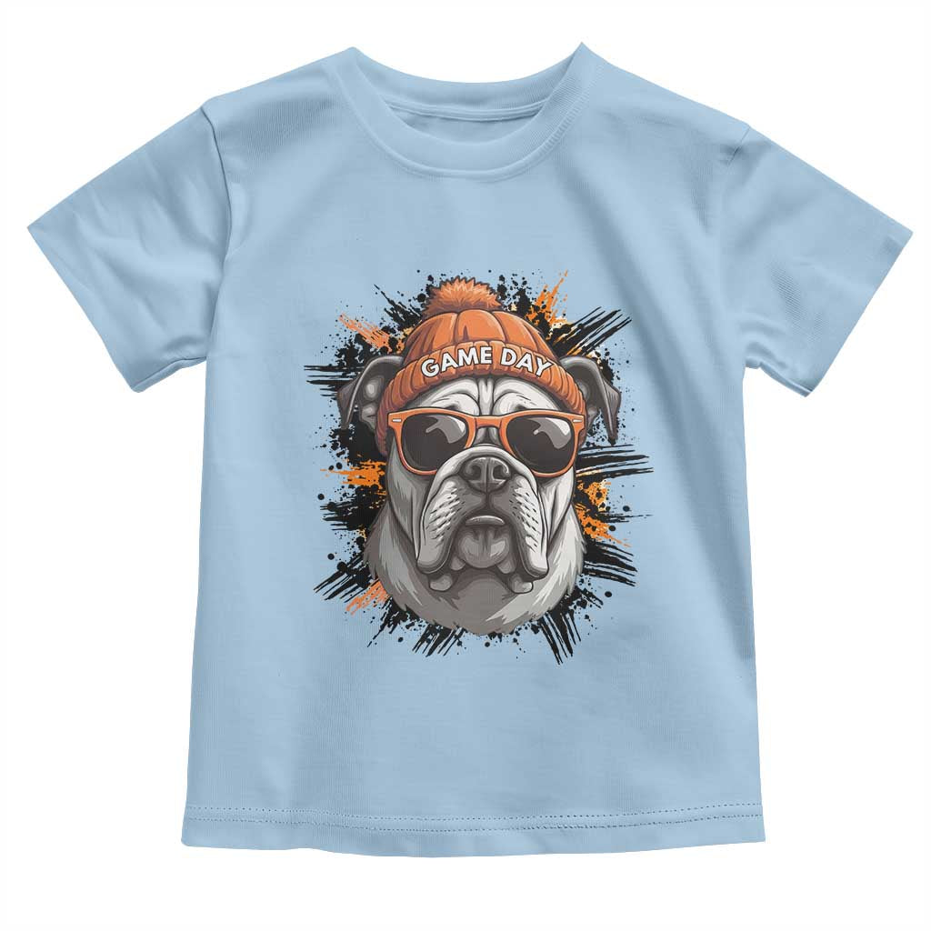 Bulldog Football Spirit Toddler T Shirt Game Day Dog Lover Gift TS12 Light Blue Print Your Wear