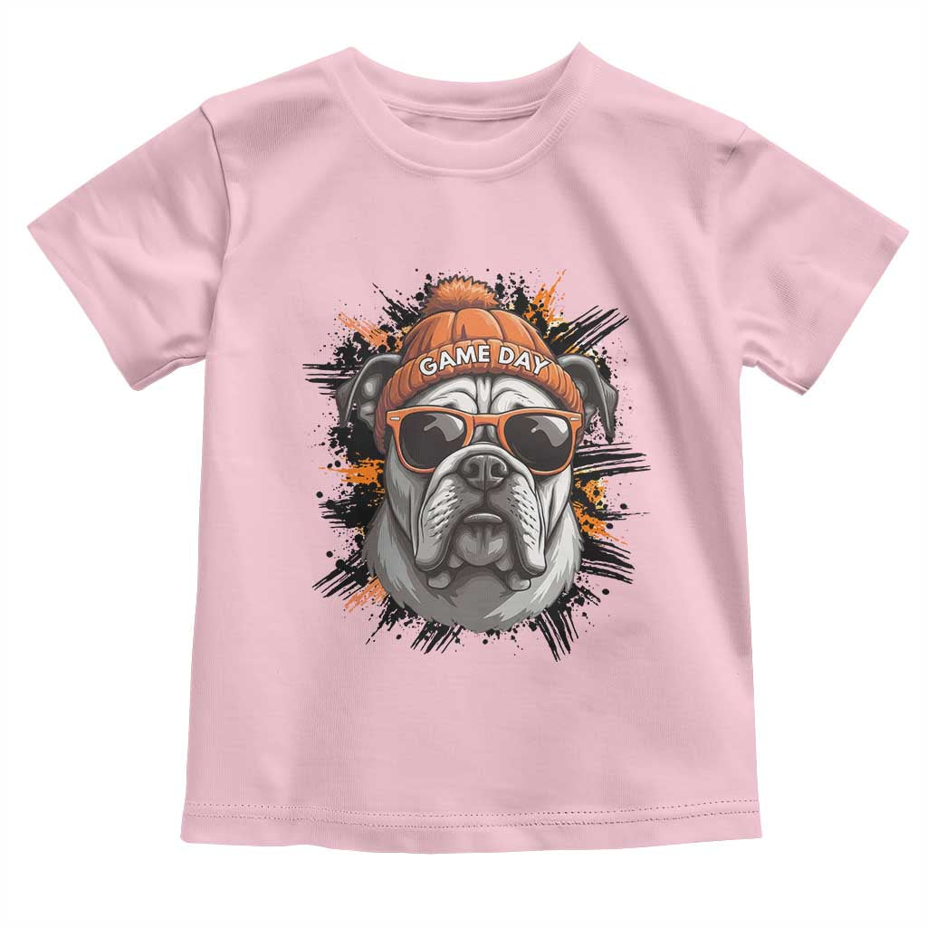 Bulldog Football Spirit Toddler T Shirt Game Day Dog Lover Gift TS12 Light Pink Print Your Wear