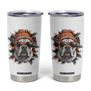 Bulldog Football Spirit Tumbler Cup Game Day Dog Lover Gift TS12 White Print Your Wear