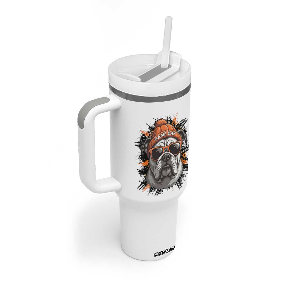 Bulldog Football Spirit Tumbler With Handle Game Day Dog Lover Gift TS12 Print Your Wear