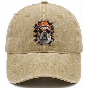 Bulldog Football Spirit Washed Cotton Baseball Cap Game Day Dog Lover Gift TS12 Print Your Wear
